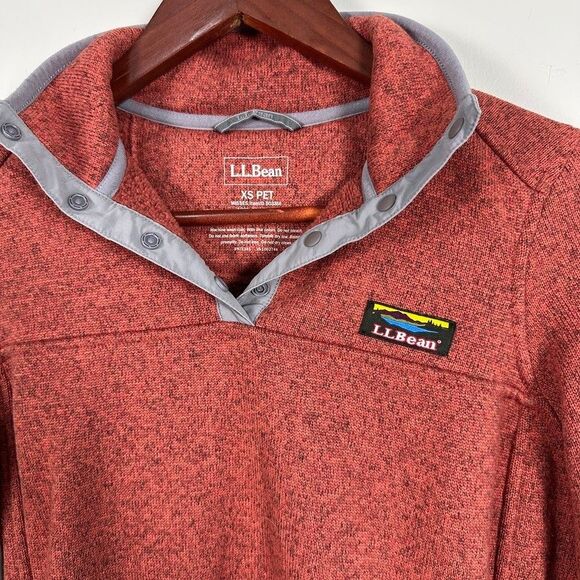 LL Bean Womens XS Petite Sienna Clay Fleece Pullover Sweatshirt Sweater - Picture 2 of 3